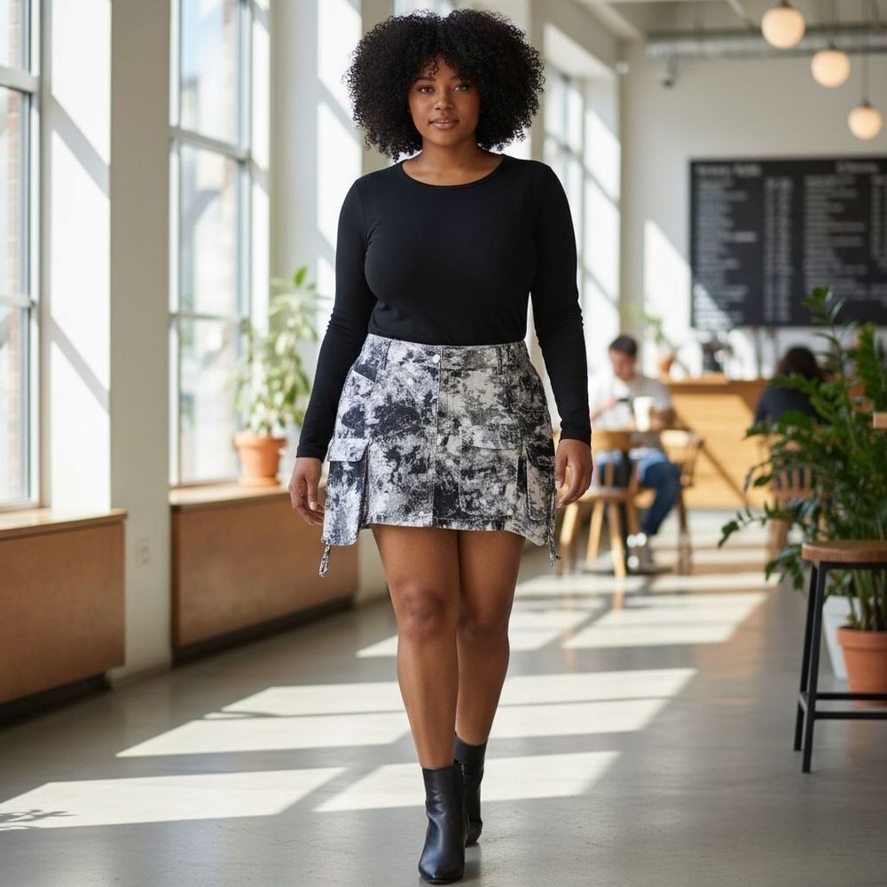 NEW- Fashion Nova Black and White Denim